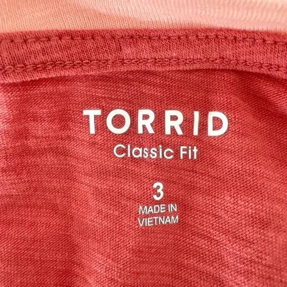 TORRID Ringer V-Neck Tee Classic Fit Plus Size 3X - Picture 8 of 10